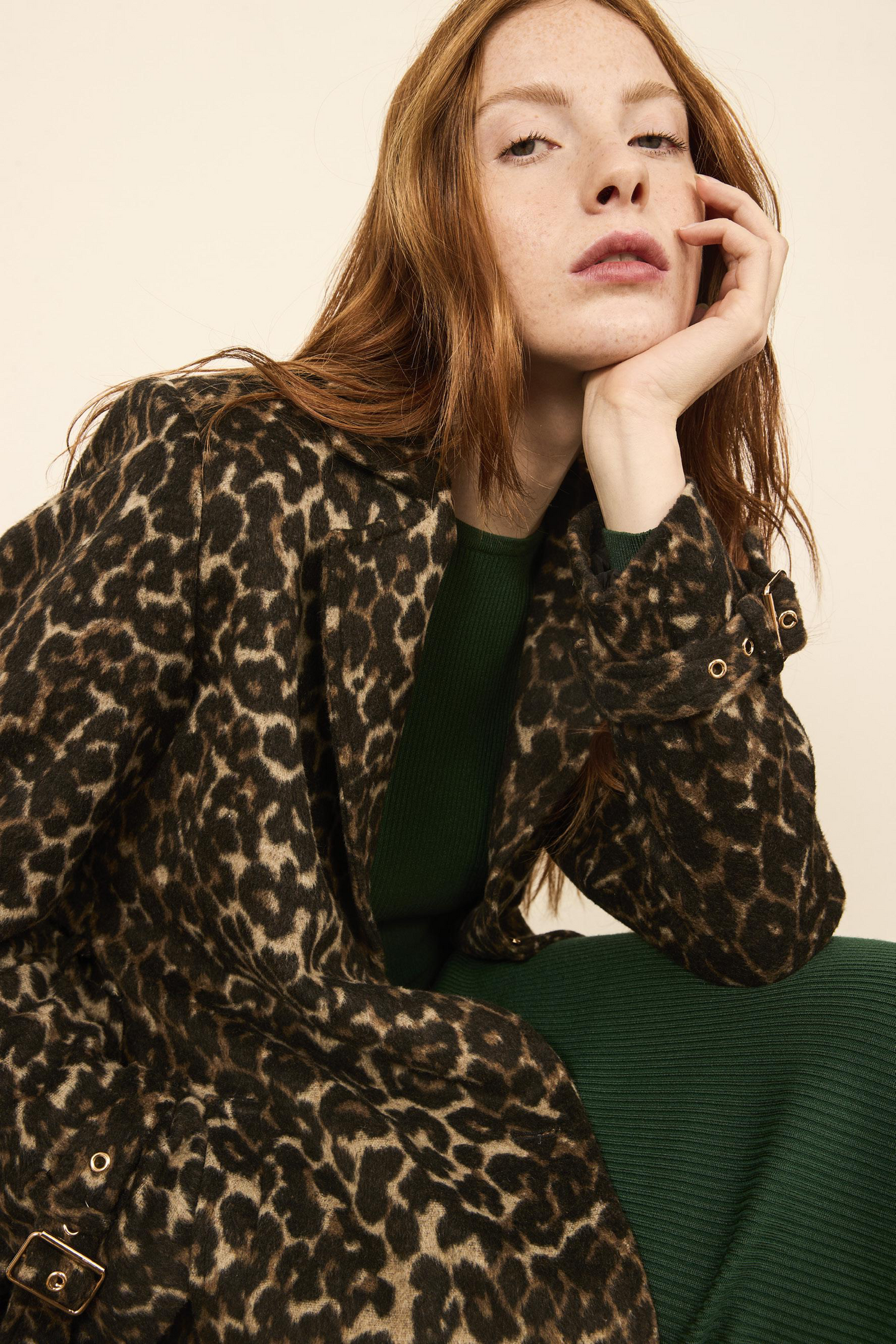 Cappotto monopetto maculato