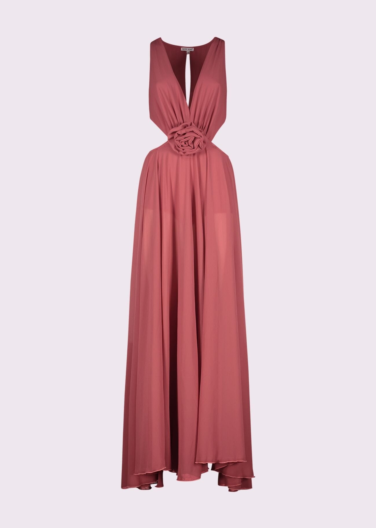 ABITO LUNGO ROSE CON CUT-OUT CANYON ROSE