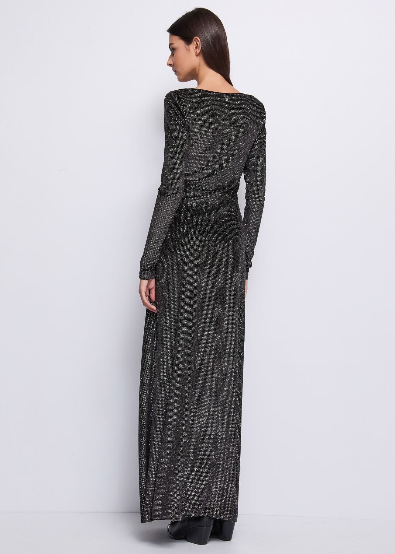 Abito nero in ciniglia glitter