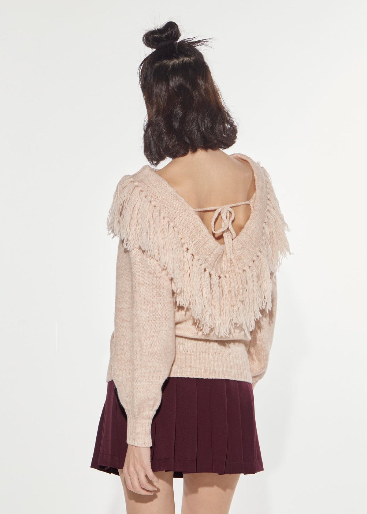 MAGLIA SCOLLO SCHIFFER E FRANGE PEACH