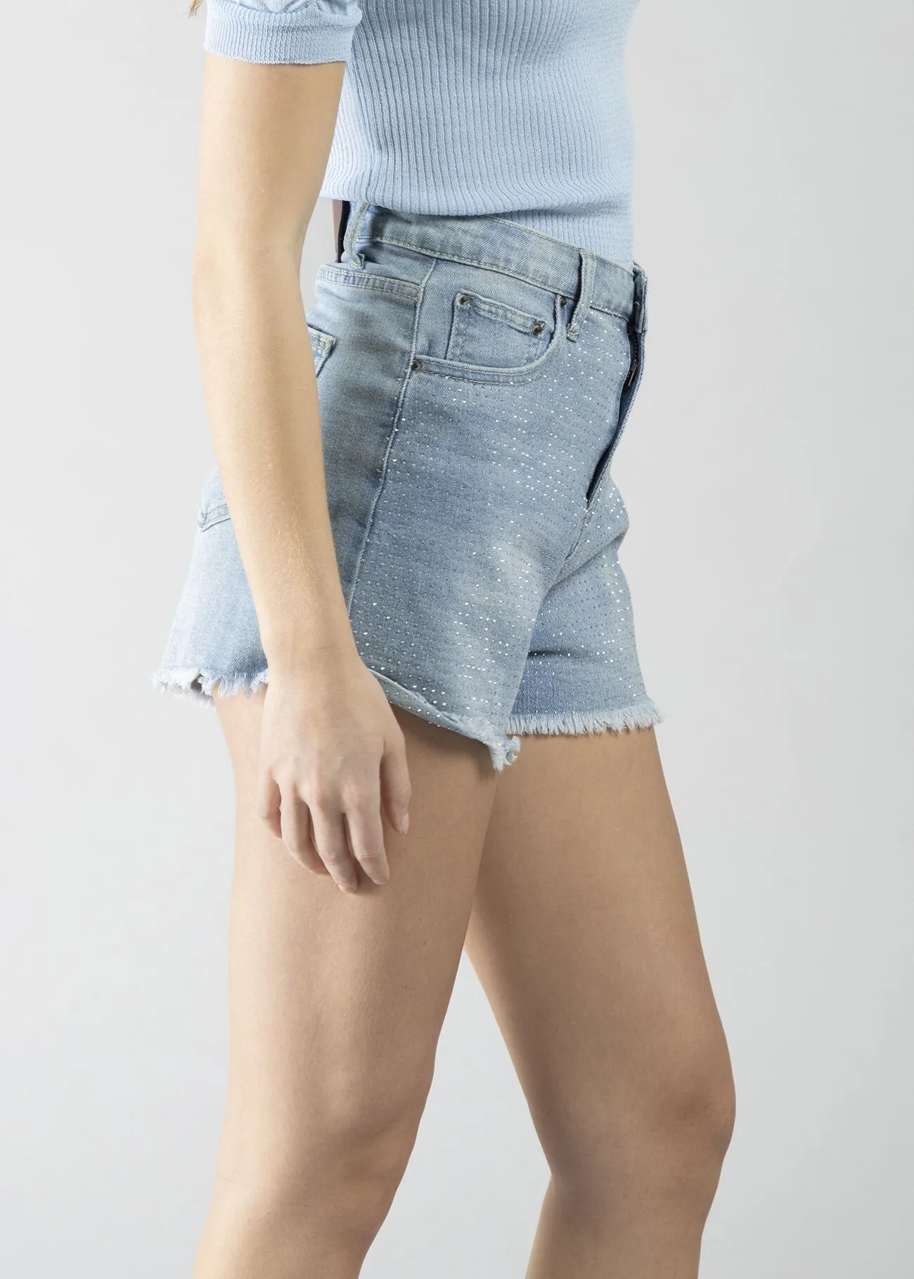 SHORTS STRASS LIGHT BLUE