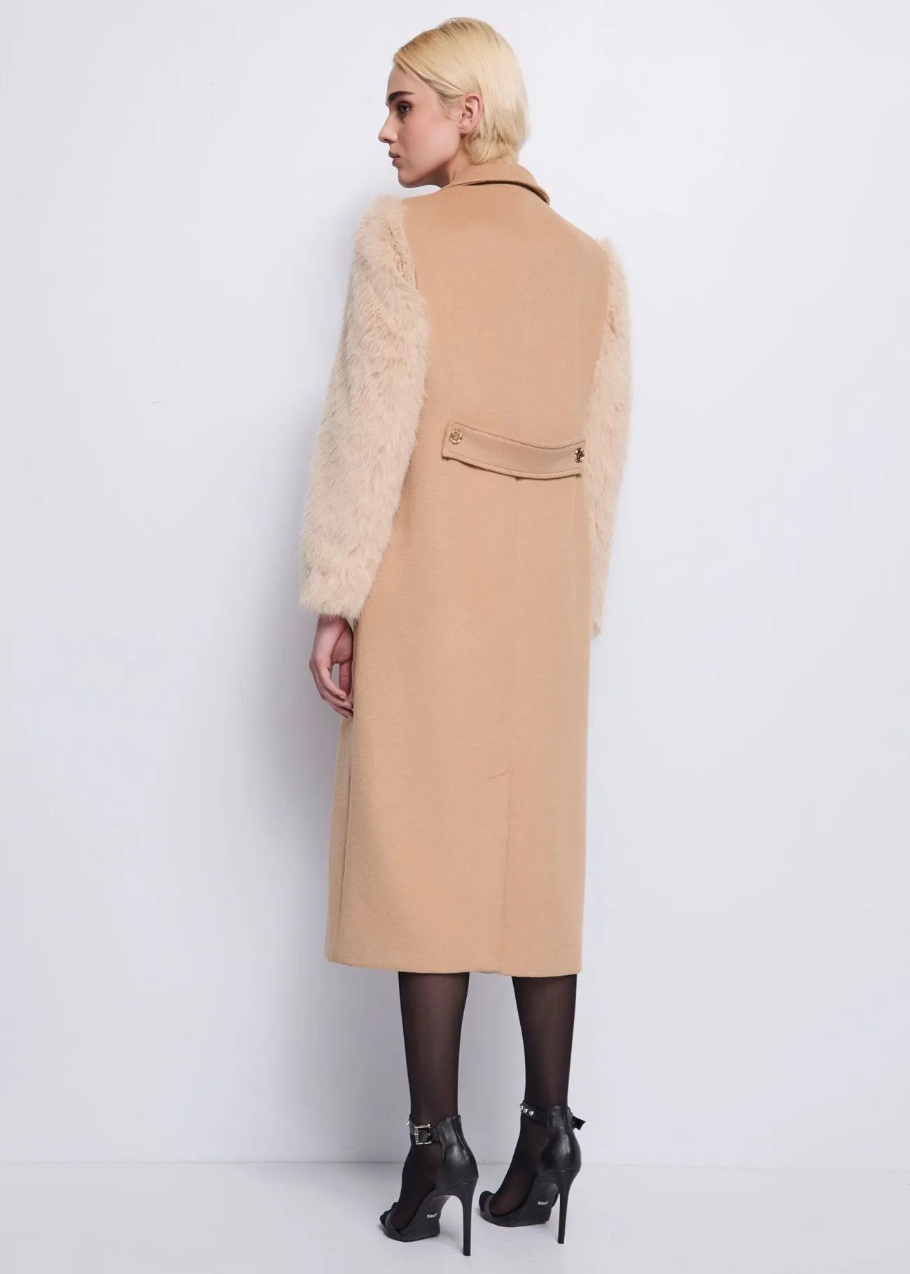 Cappotto cammello in panno di lana