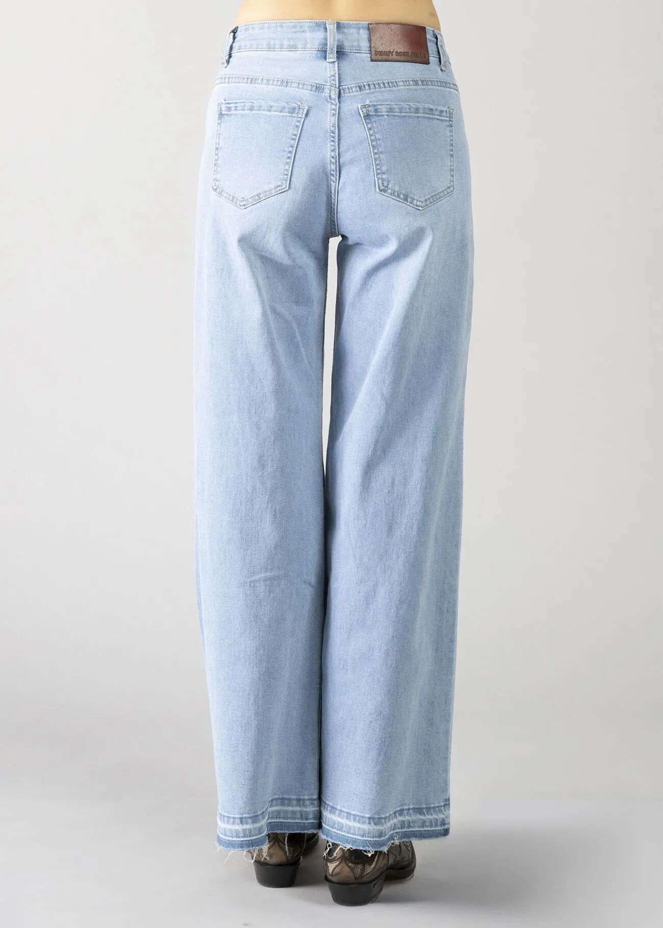 JEANS WIDE LEG STRASS LIGHT BLUE