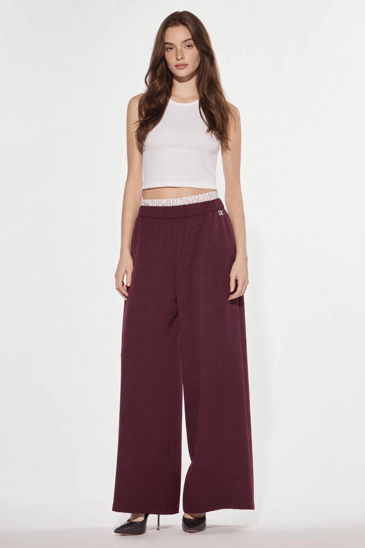 PANTALONI LUNGHI COLORE ROSSO VINO