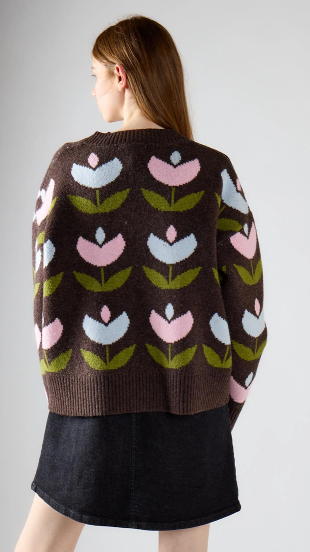 Cardigan Marrone Con Bottoni - Glamorous