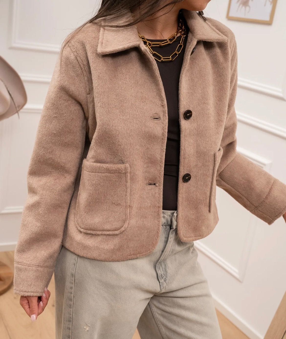 Giacca beige con bottoni - Glamorous