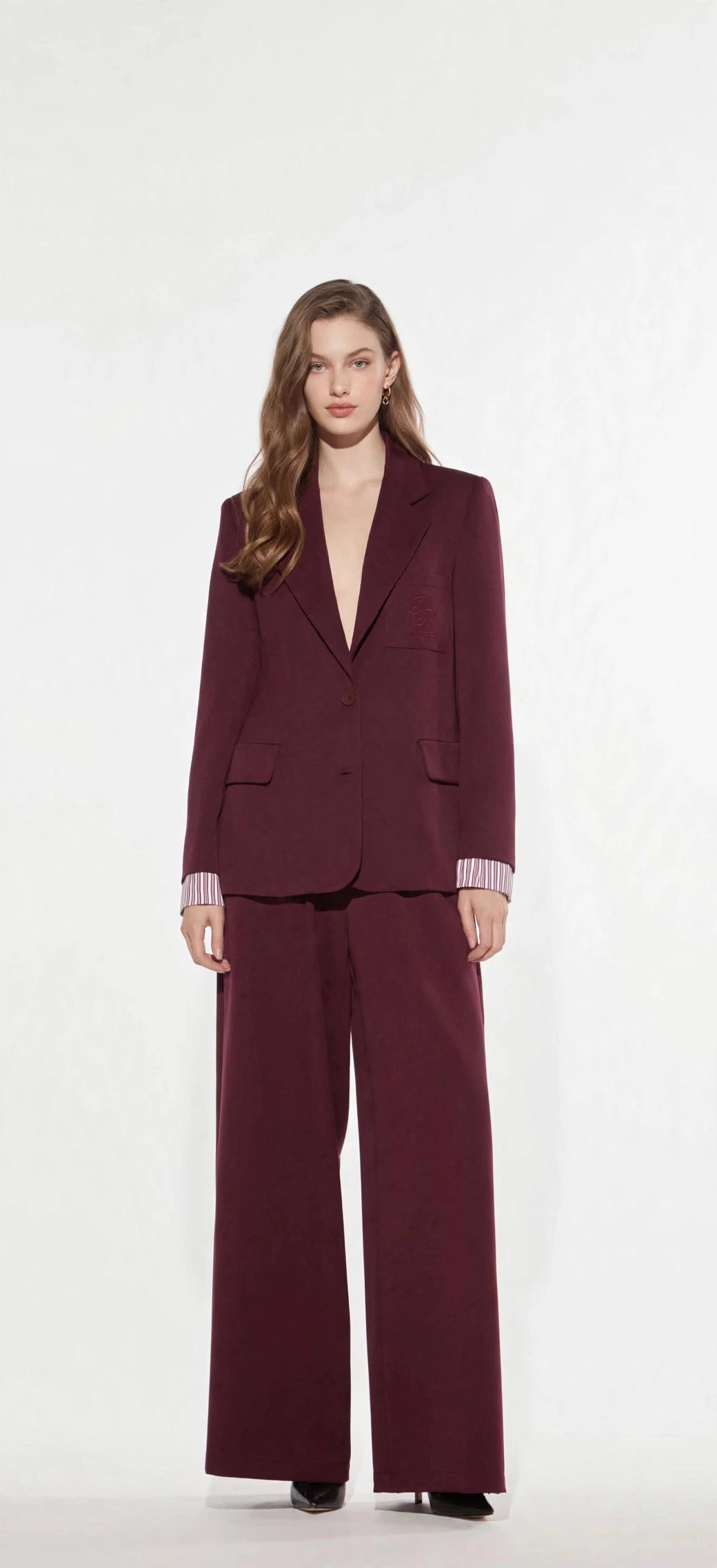 PANTALONI LUNGHI COLORE ROSSO VINO