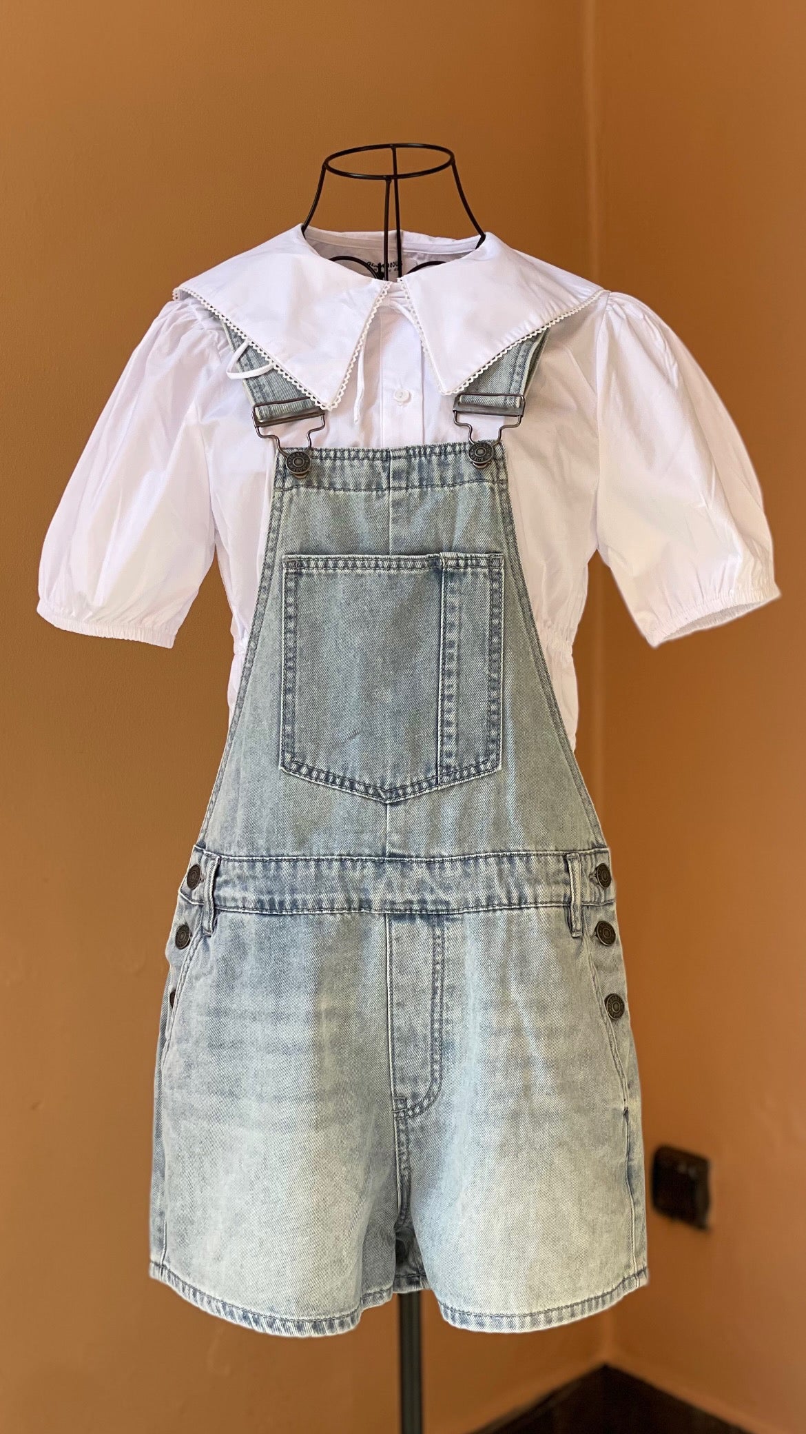 SALOPETTE CORTA LIGHT BLUE JEANS