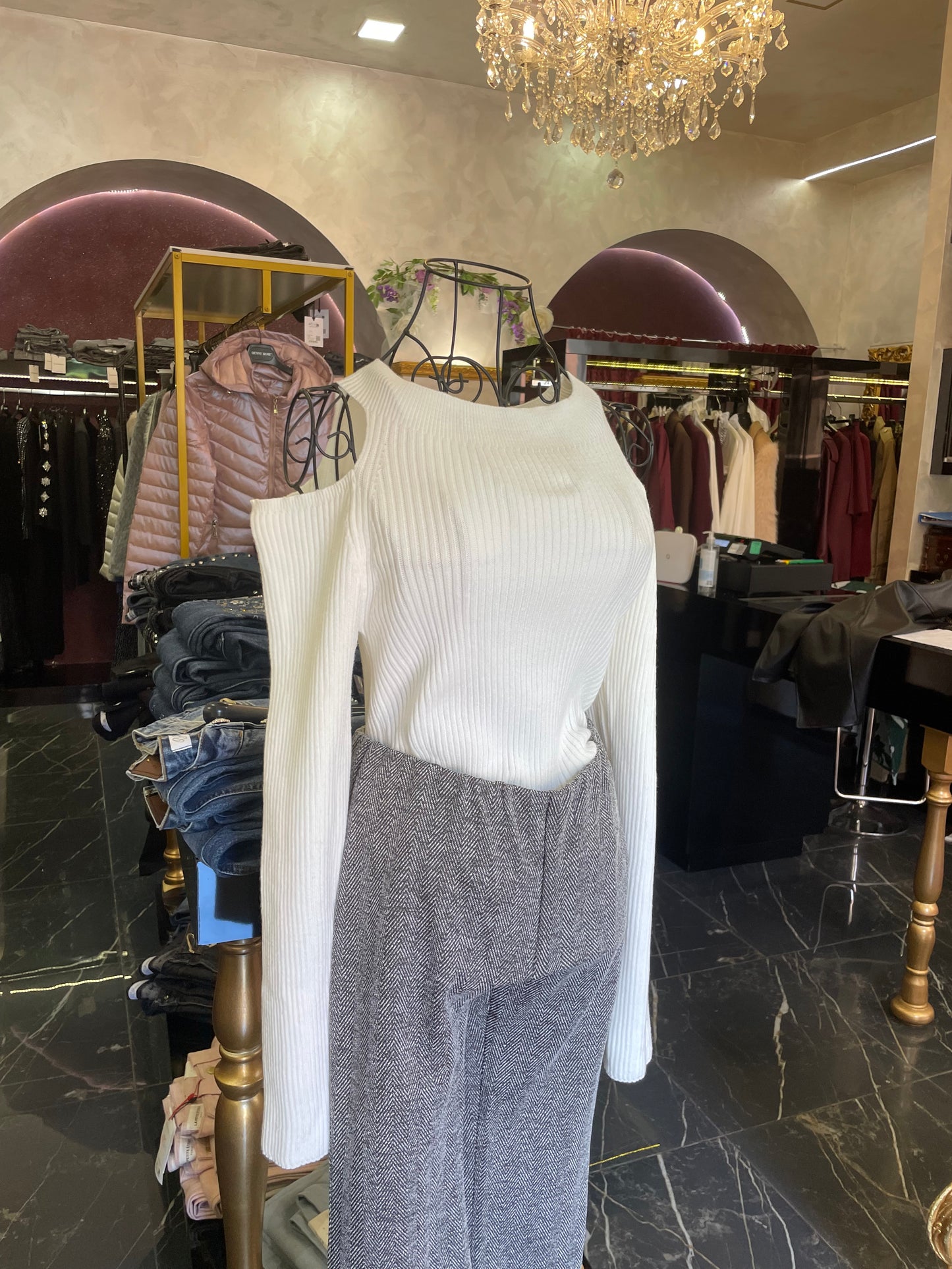 Maglione in filato a costine