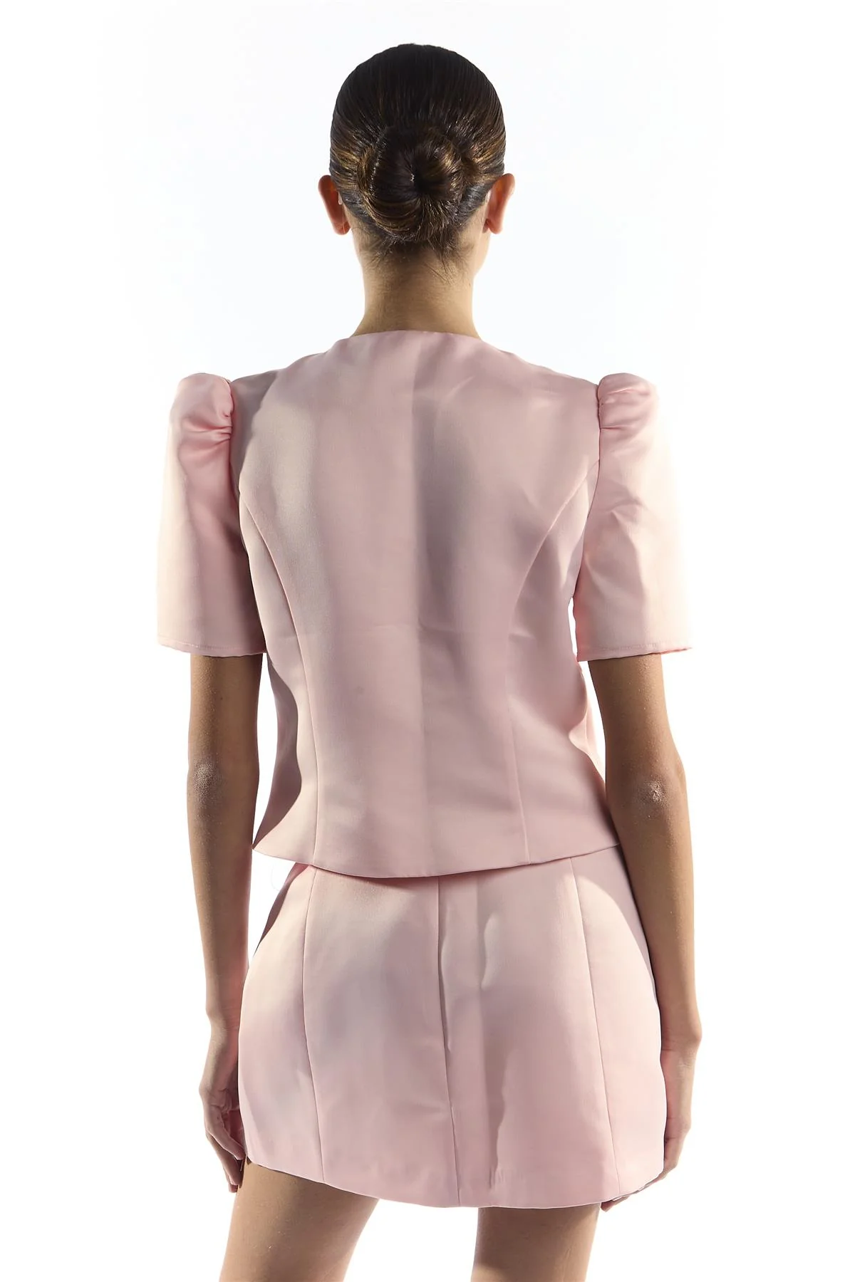 Giacca Strutturata Rosa Con Bottoni