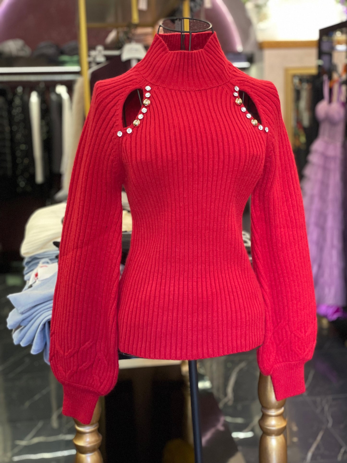 Maglione in lana a coste