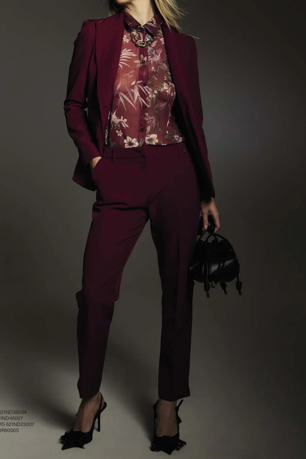 Camicia floreale bordeaux