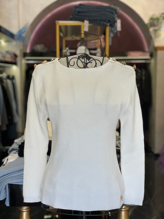 Maglione Bianco con bottoni