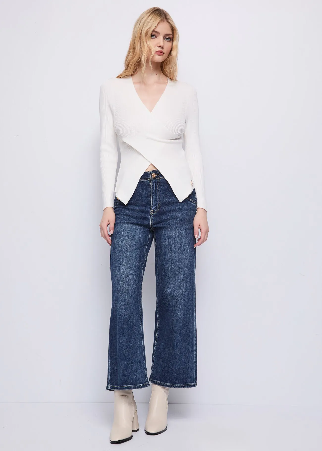 Jeans wide in cotone