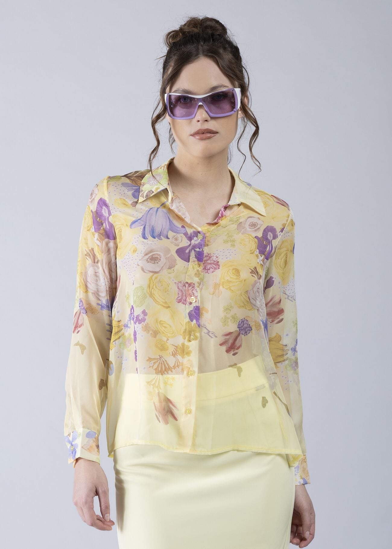 CAMICIA STAMPA FLOWERS YELLOW