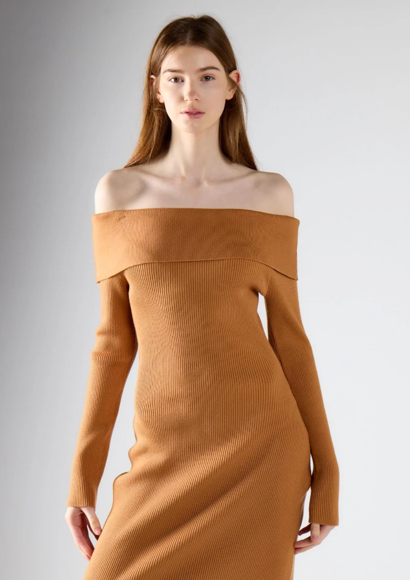 Abito Lungo cammello In Maglia - Glamorous (Copia)
