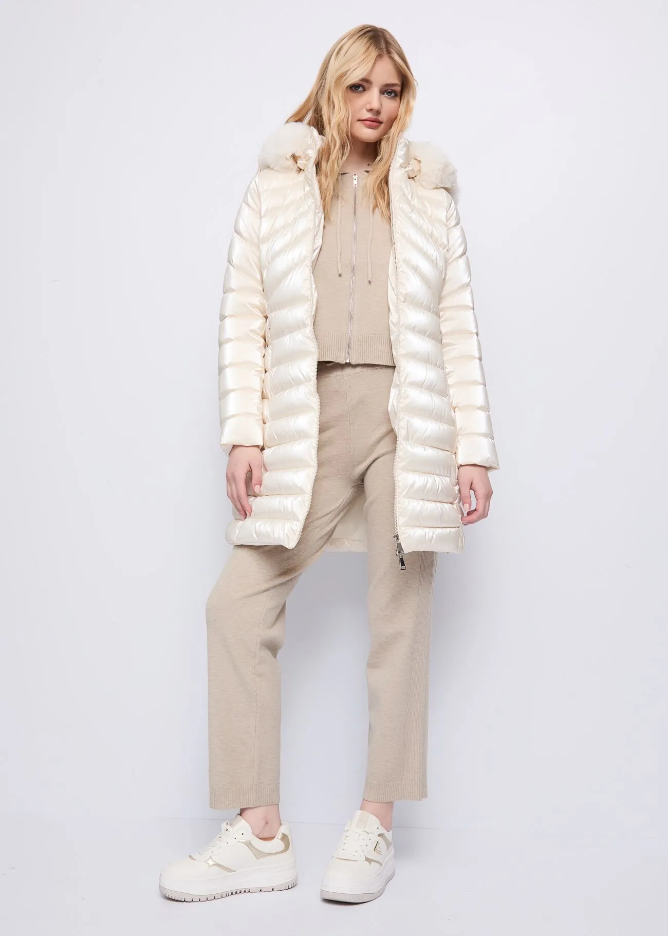 Piumino bianco trapuntato