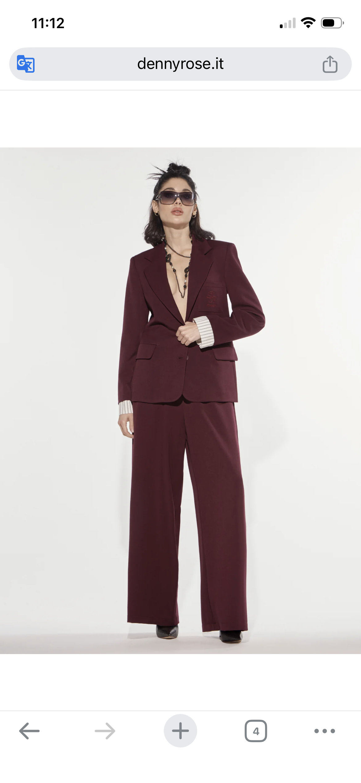 PANTALONI LUNGHI COLORE ROSSO VINO