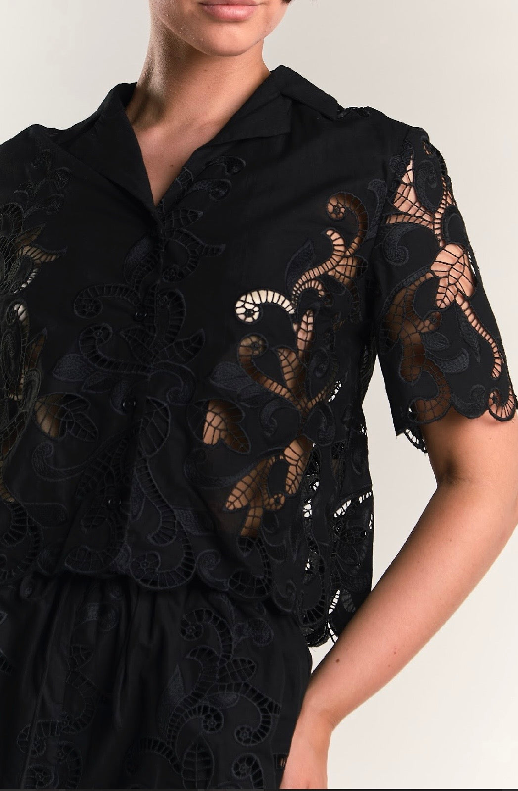 Camicia in pizzo nera - Glamorous