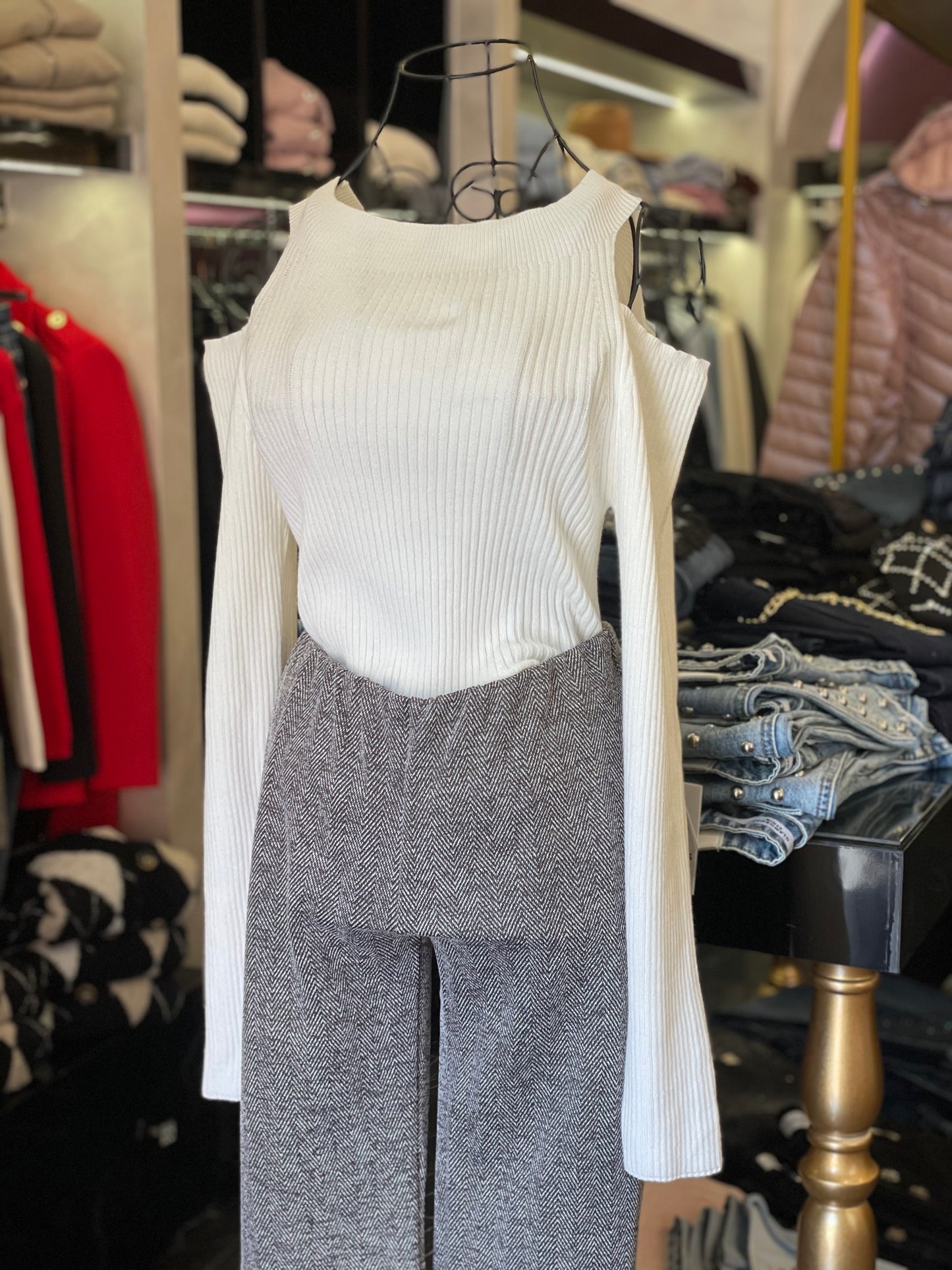 Maglione in filato a costine