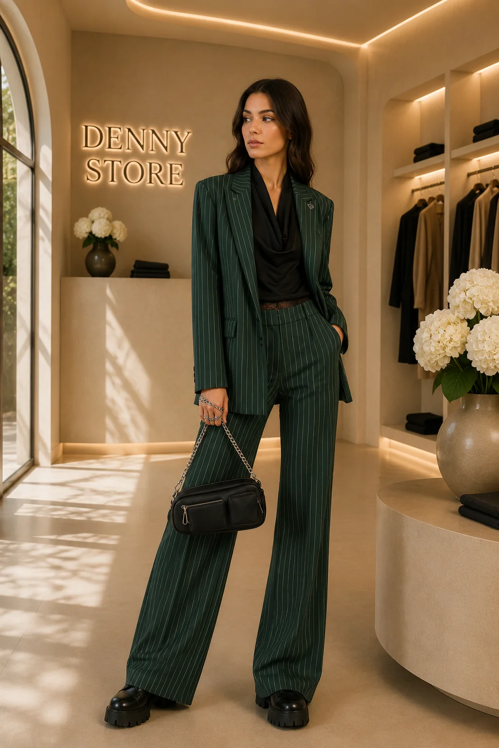 Blazer gessato dalla silhouette oversize