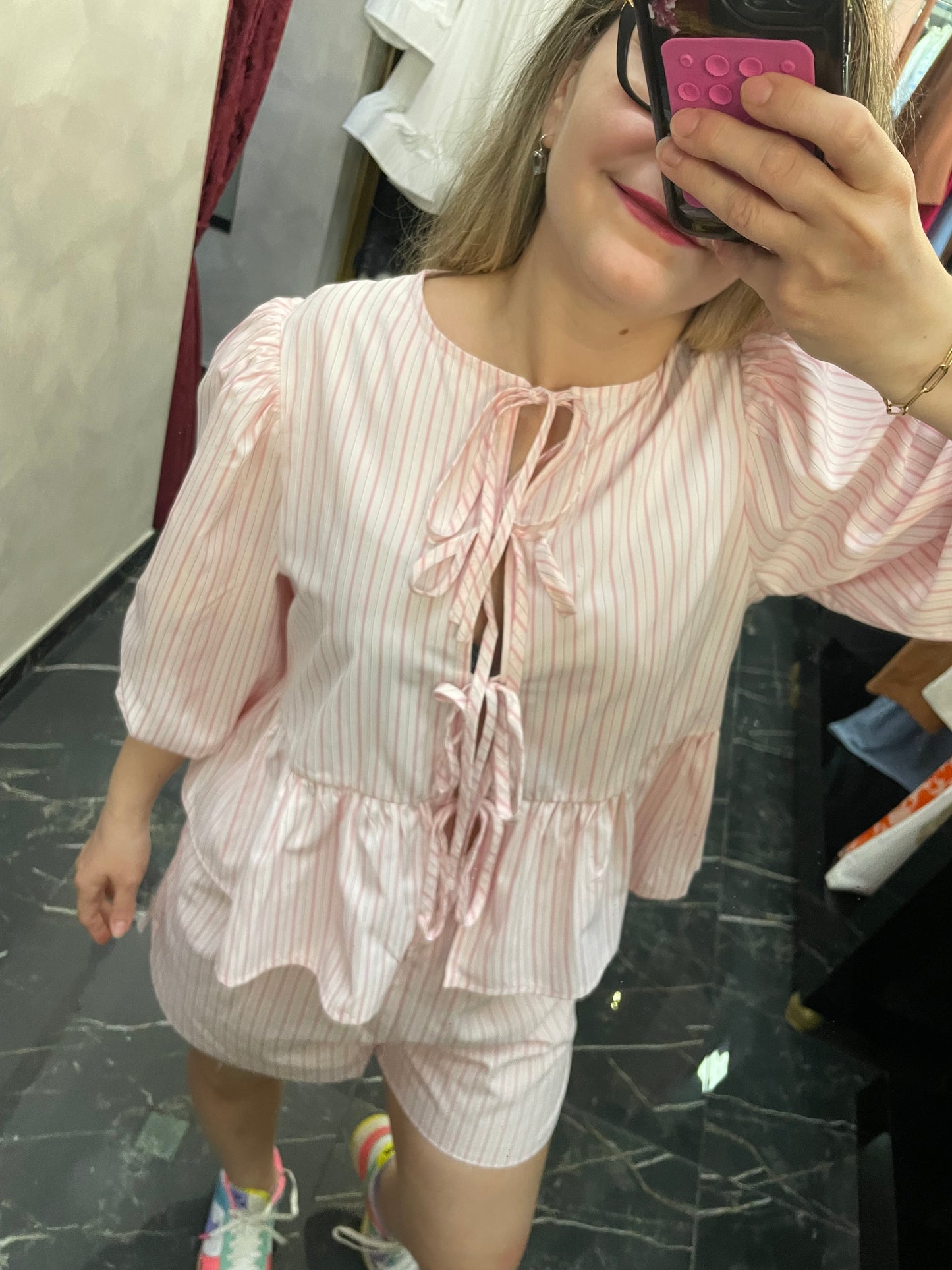 Bermuda Righe Rosa - Glamorous