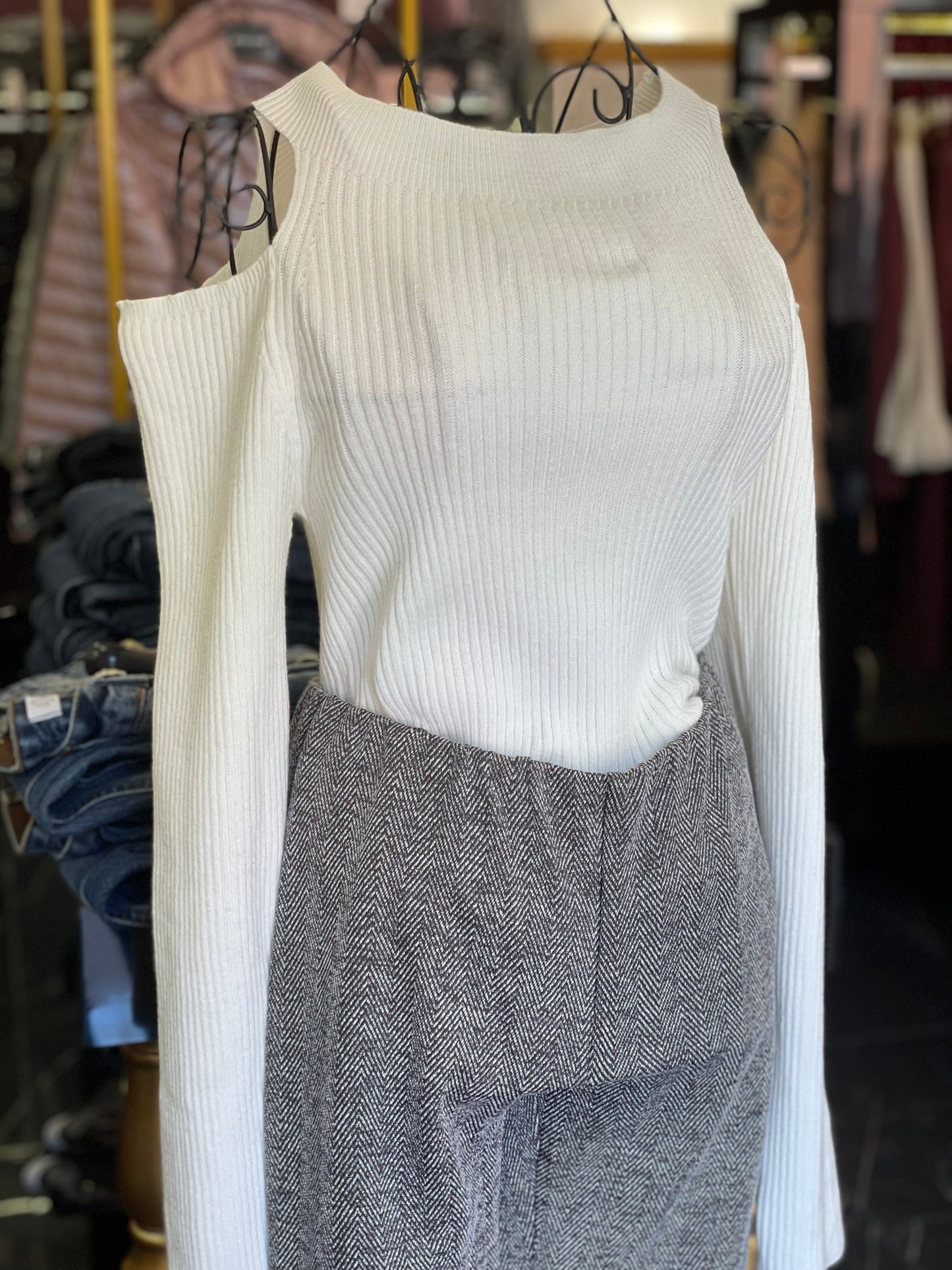 Maglione in filato a costine