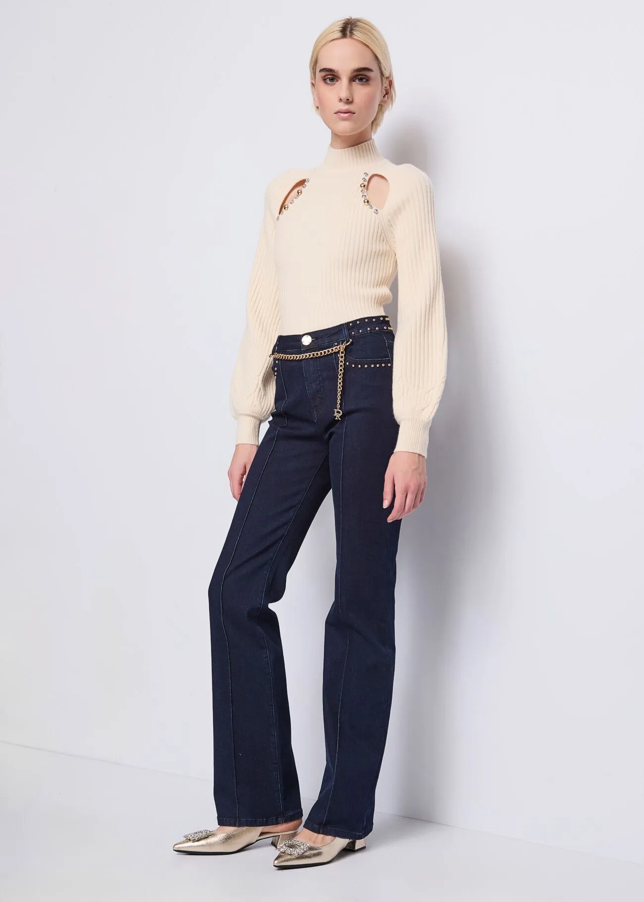 Maglione in lana a coste