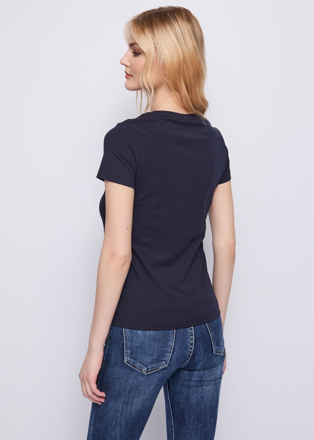 T-shirt blu in cotone