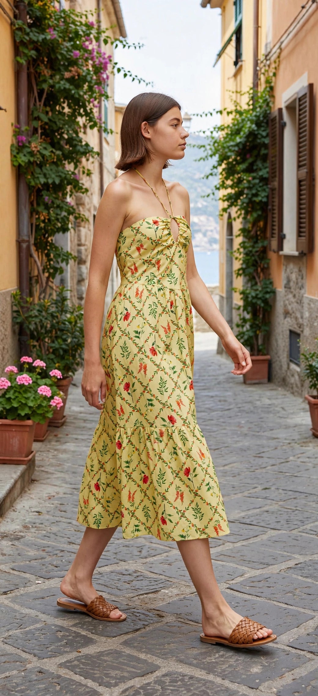 Abito midi floreale