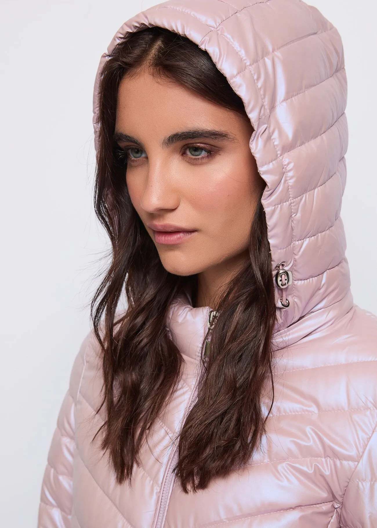 Piumino rosa trapuntato