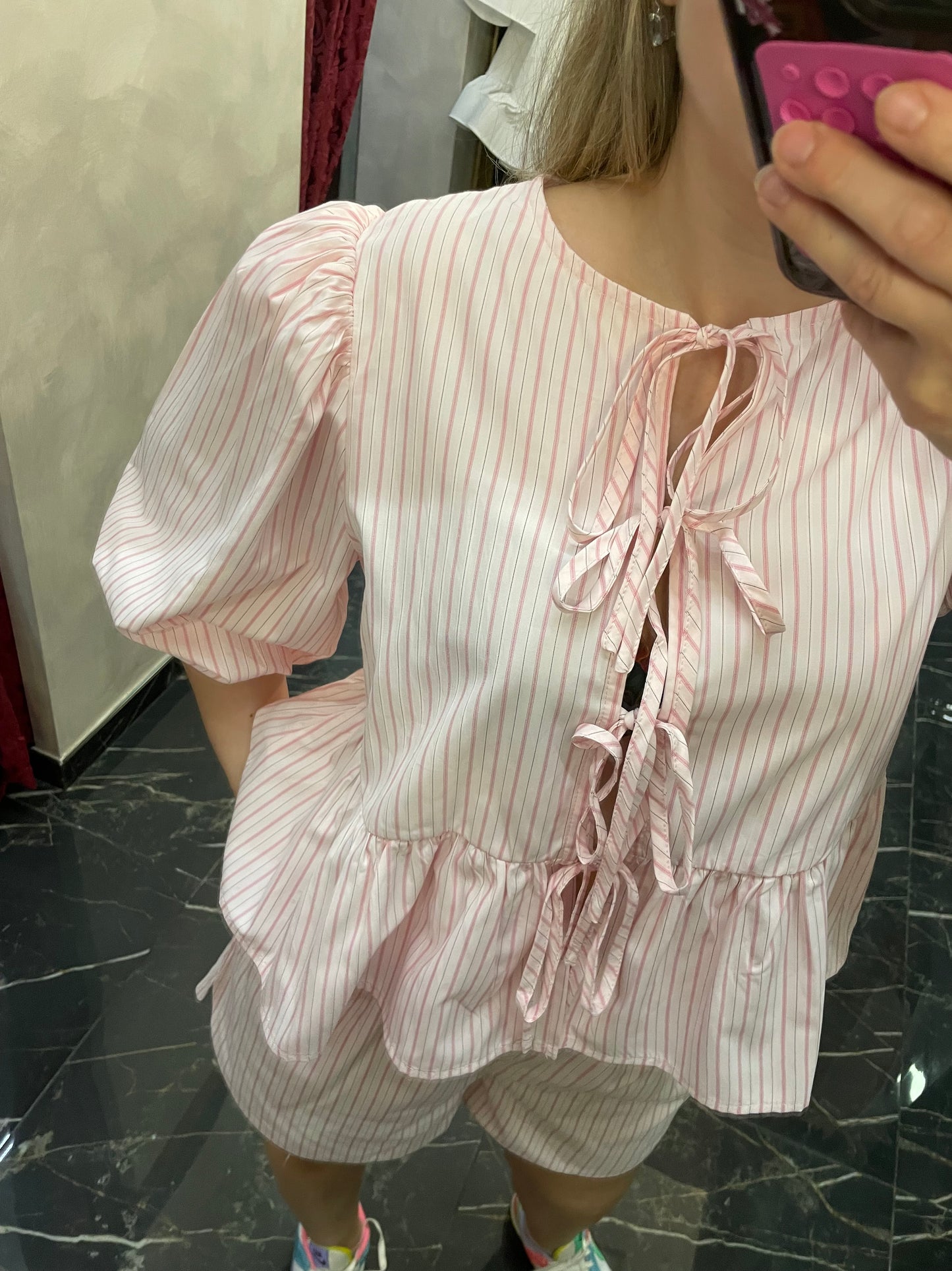 Bermuda Righe Rosa - Glamorous