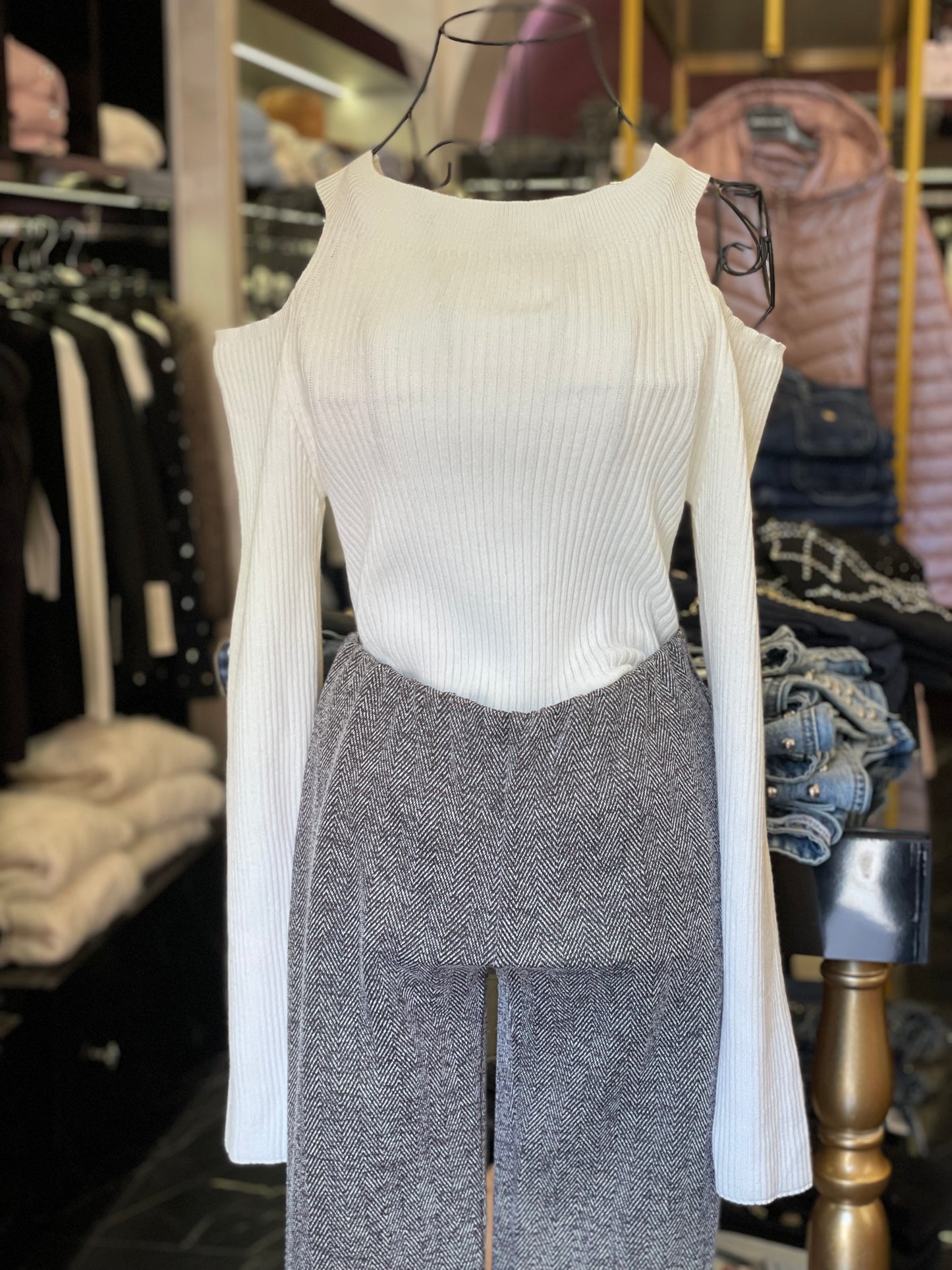 Maglione in filato a costine