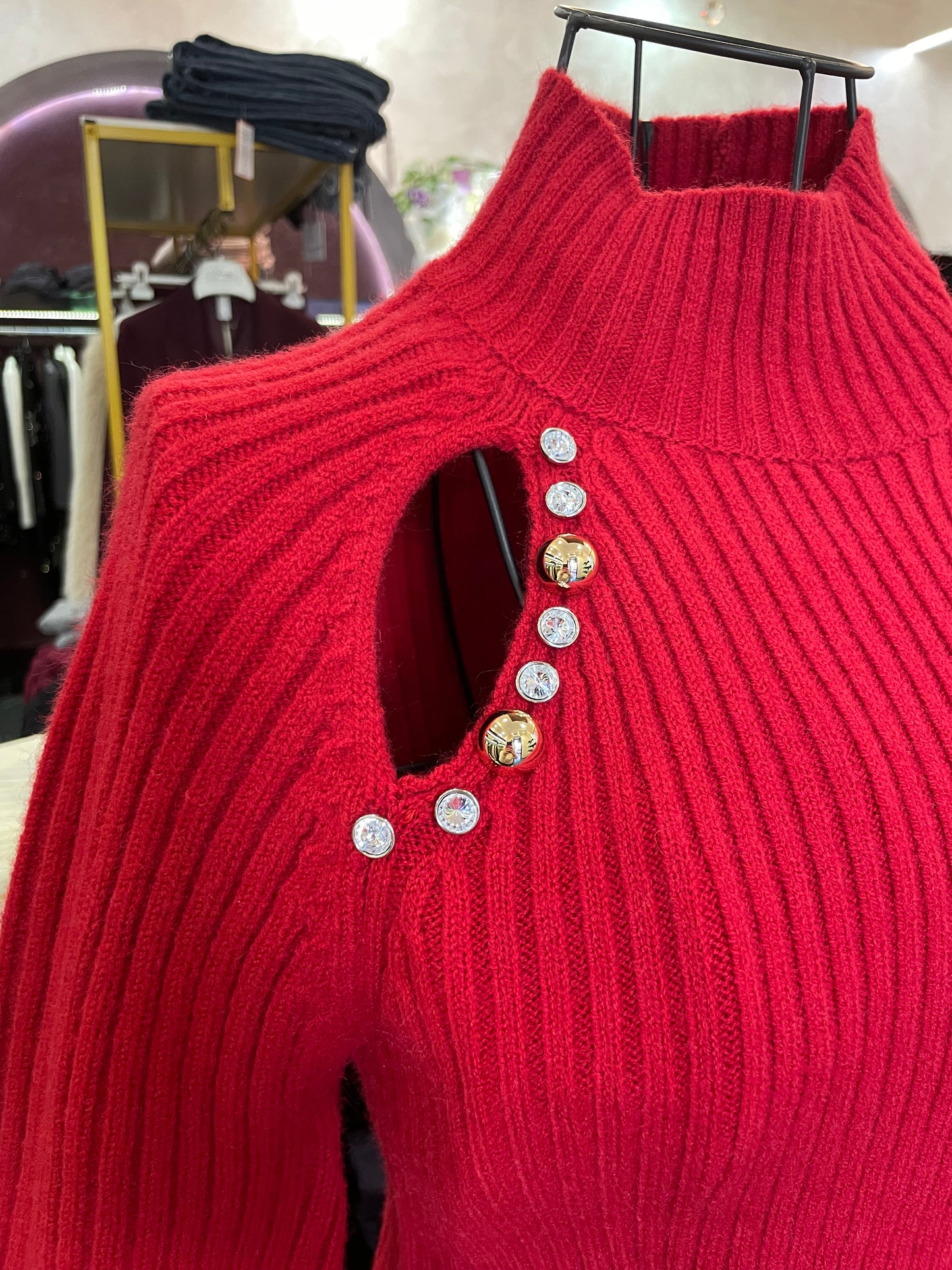 Maglione in lana a coste