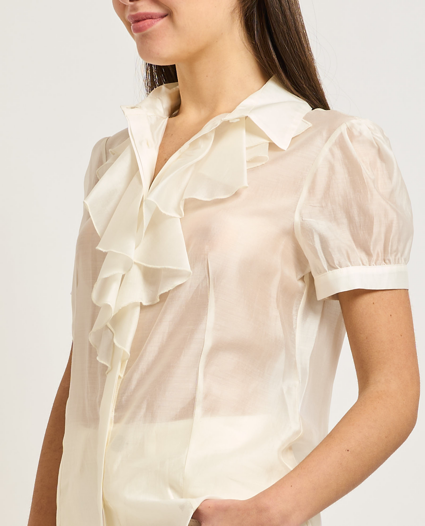 BLUSA IYOCELL MANICA CORTA BIANCA