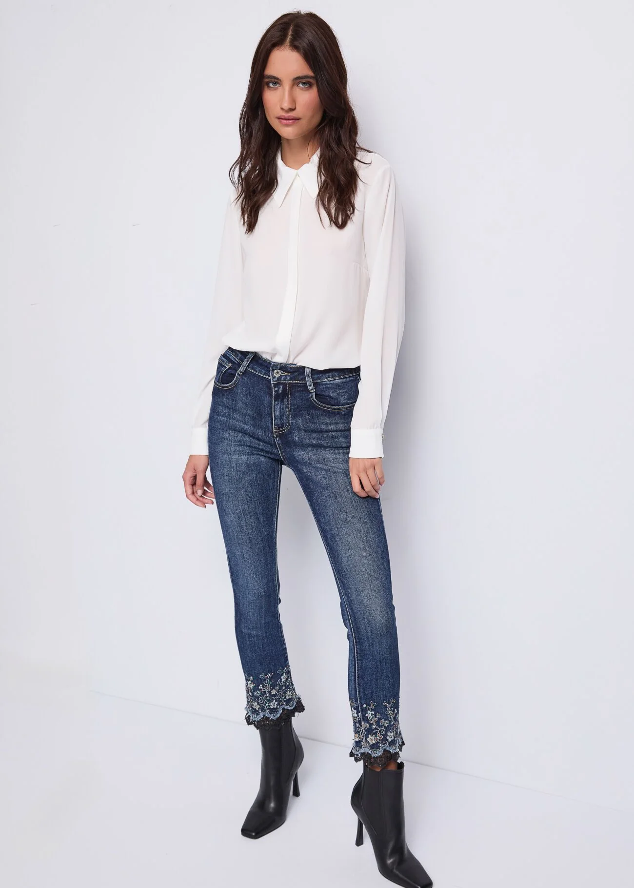Jeans wide in cotone