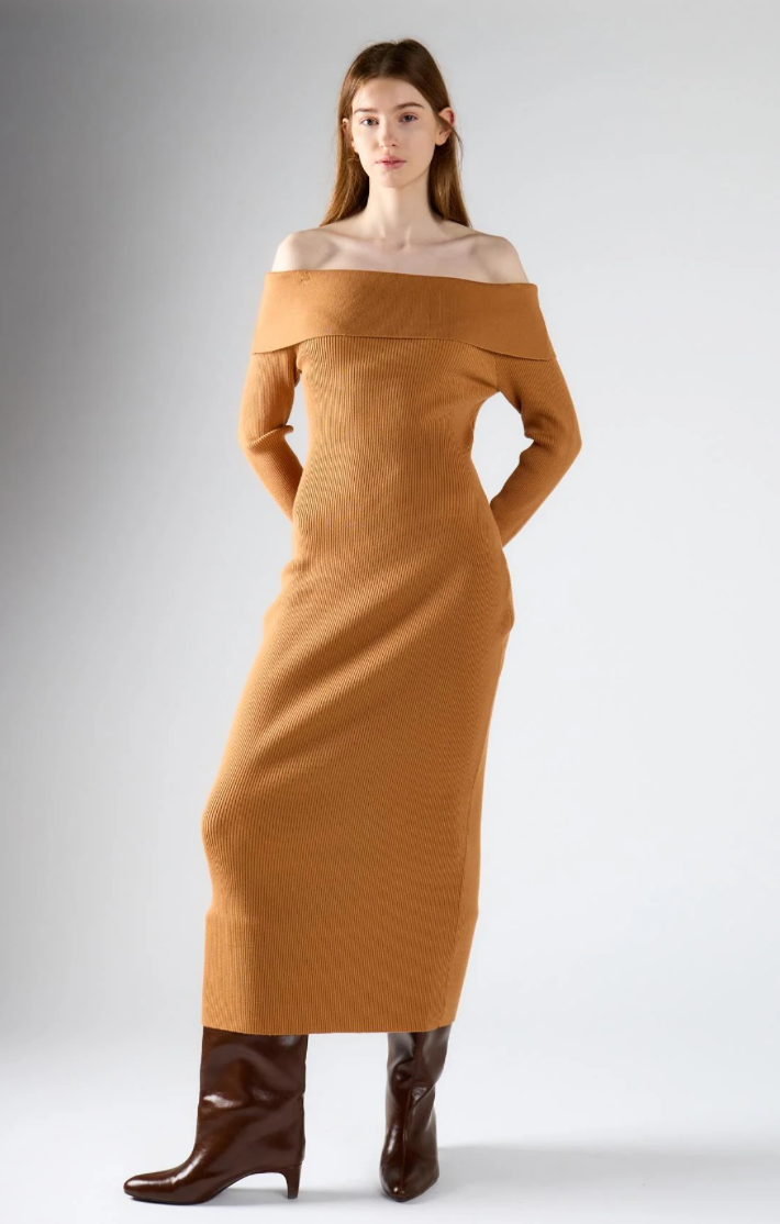 Abito Lungo cammello In Maglia - Glamorous (Copia)