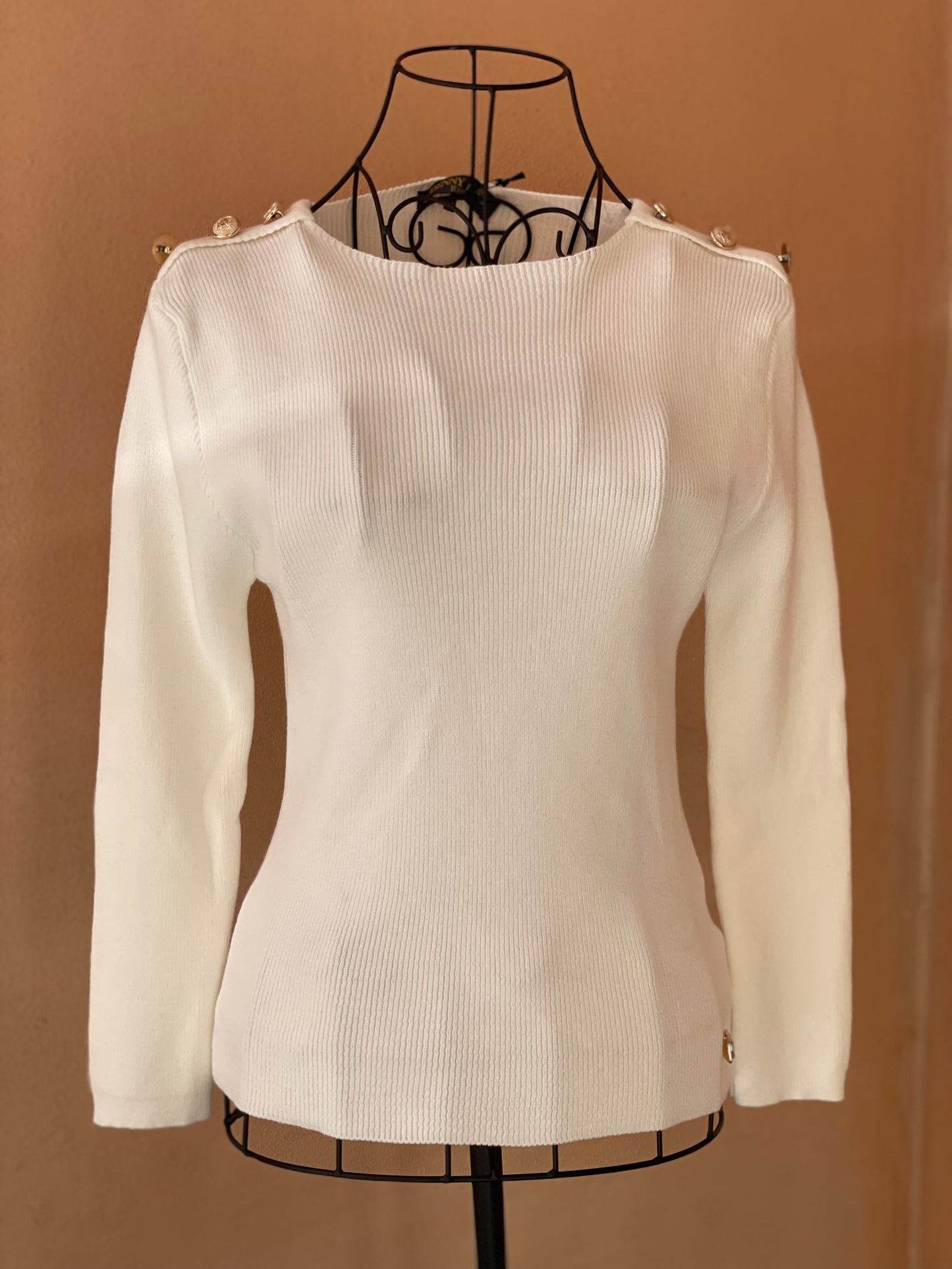 Maglione Bianco con bottoni