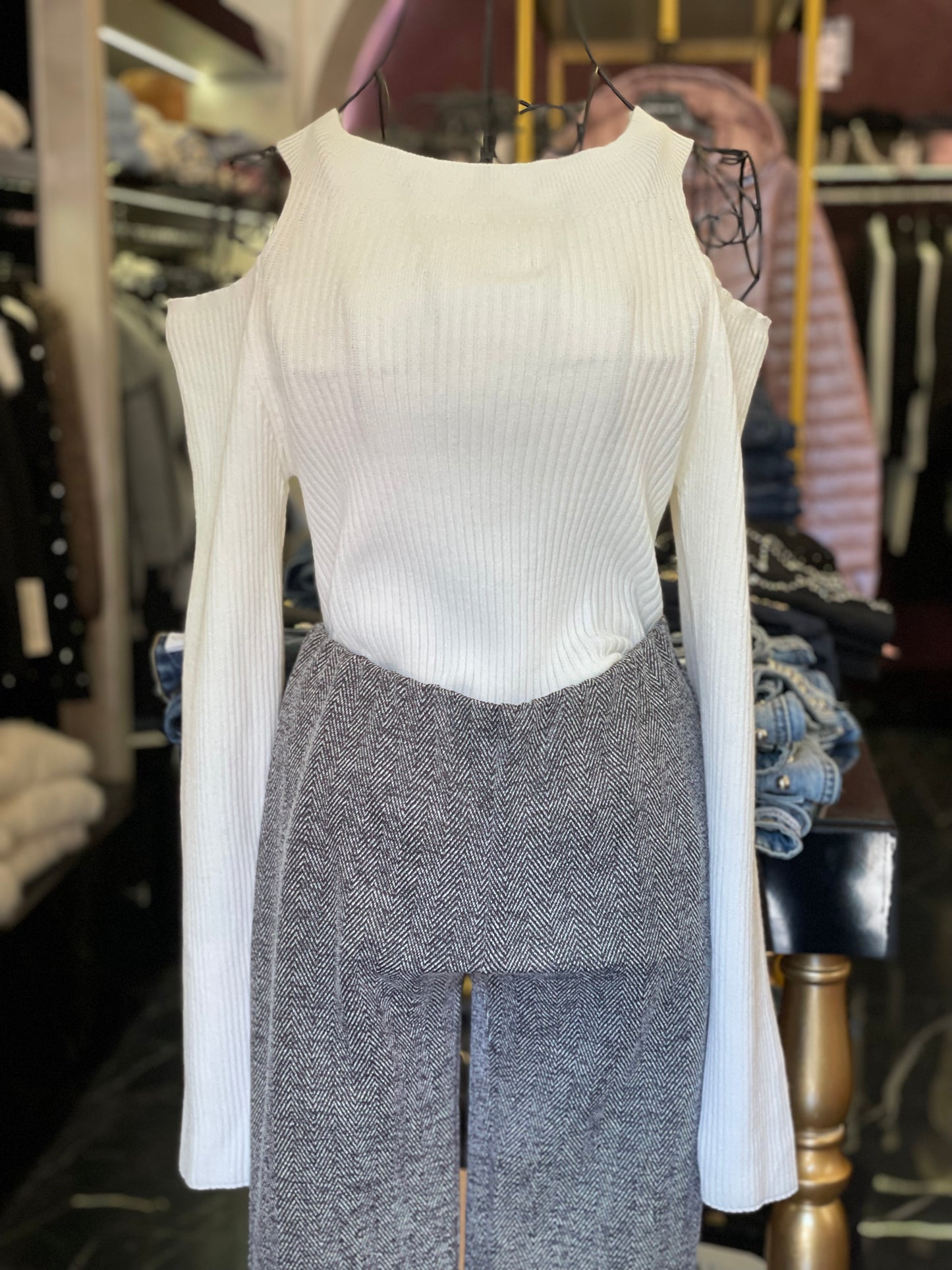 Maglione in filato a costine