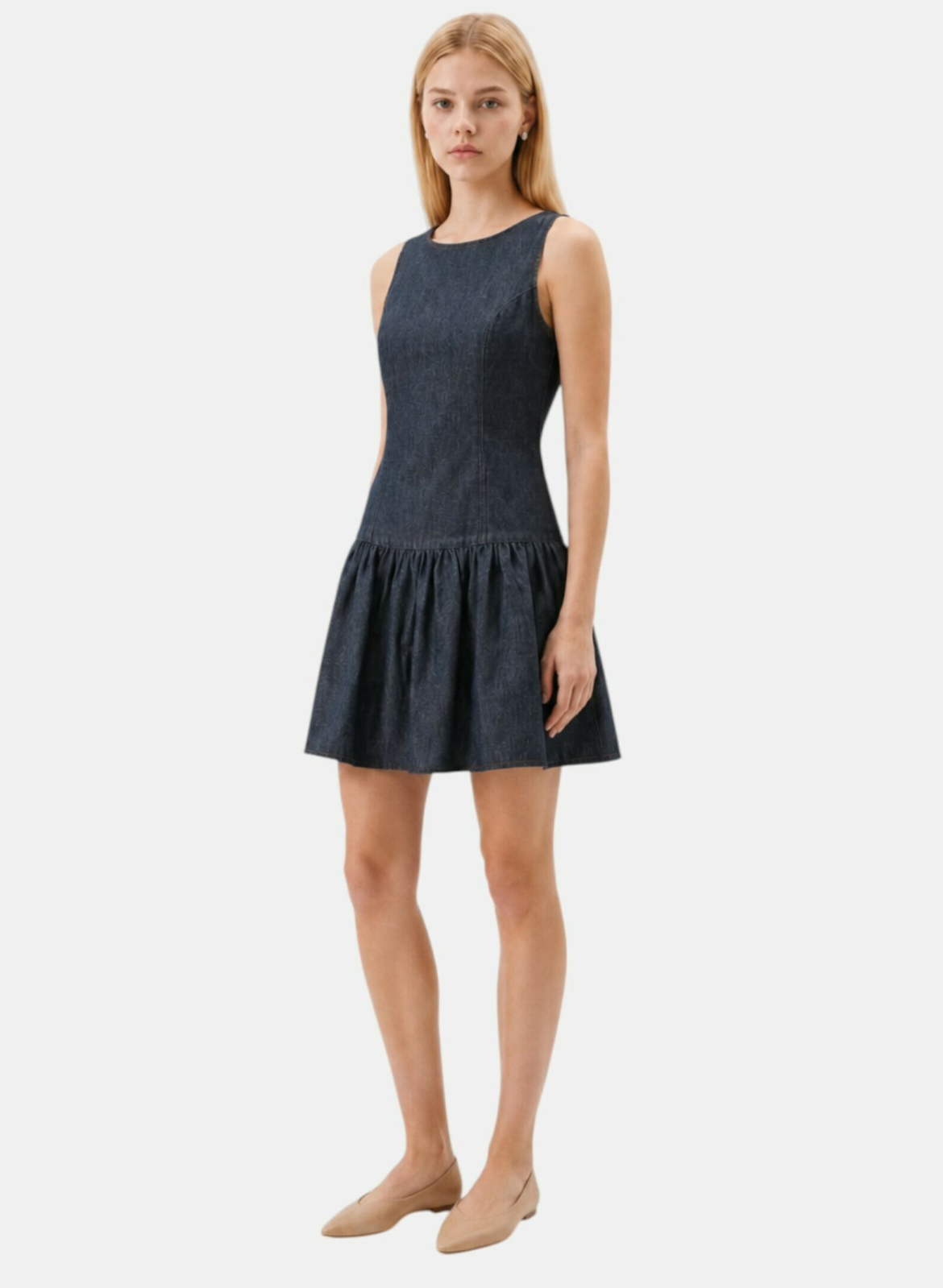 Abito smanicato in denim