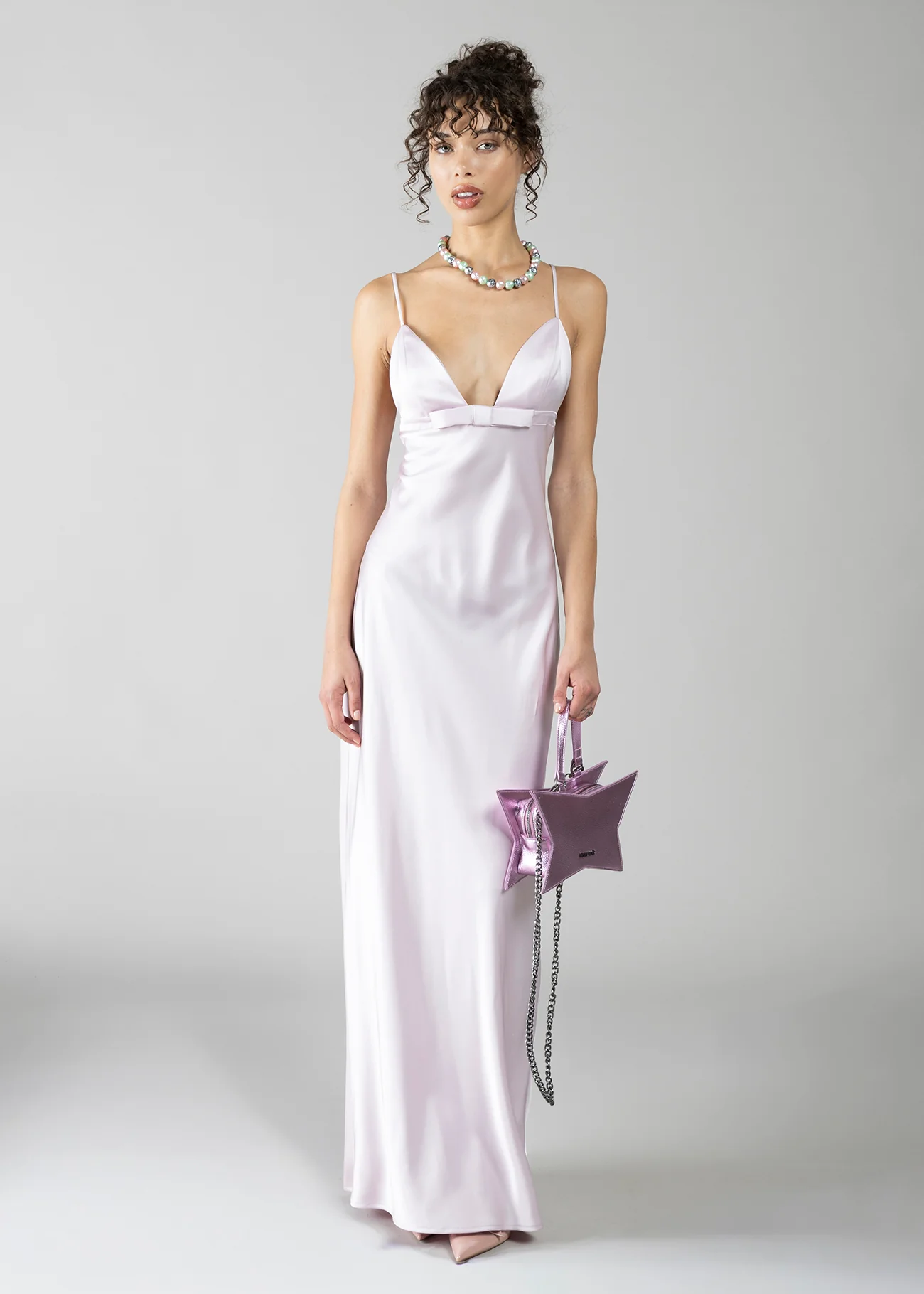 ABITO LUNGO SATIN BOW COUTURE