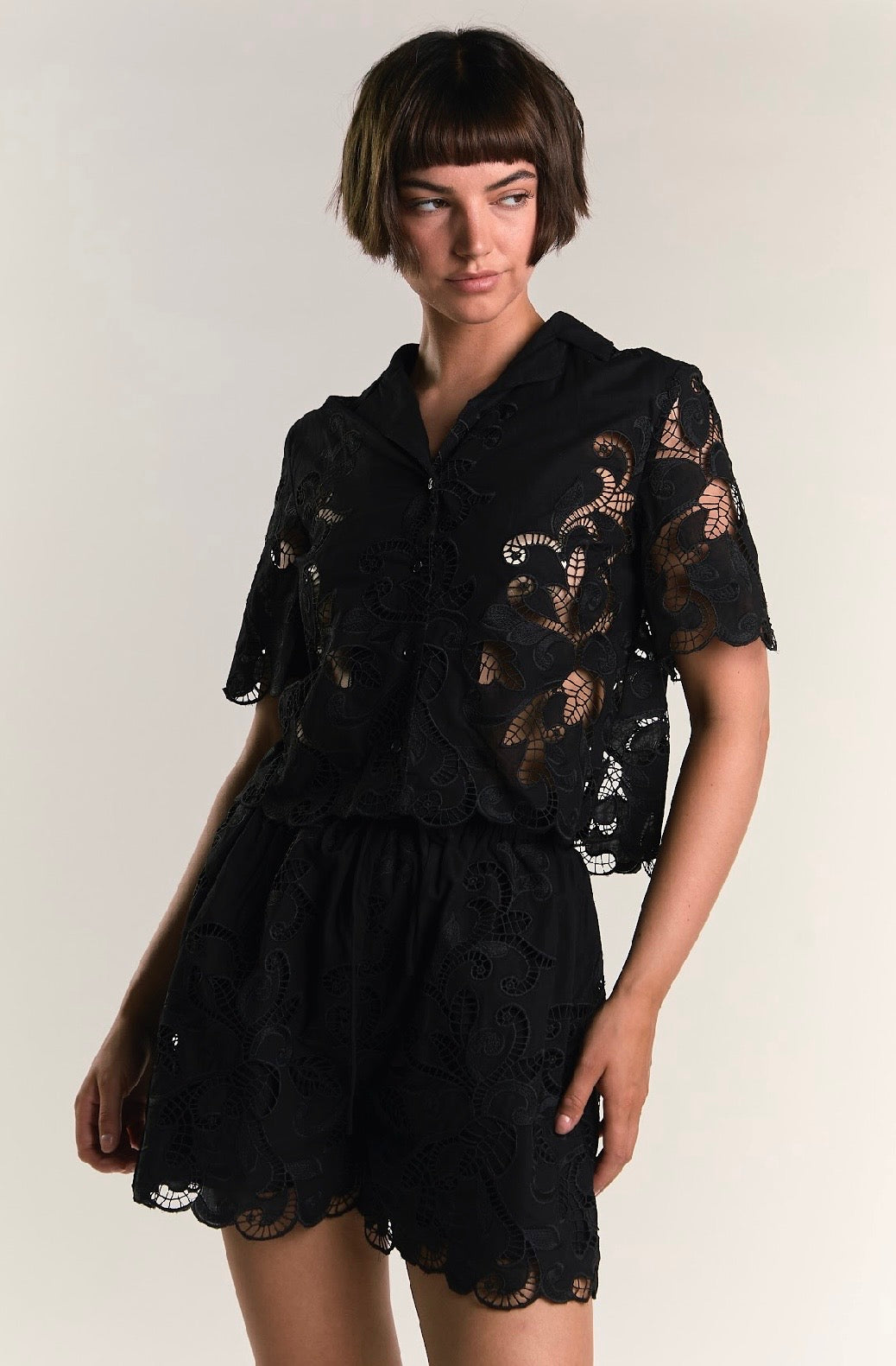 Camicia in pizzo nera - Glamorous