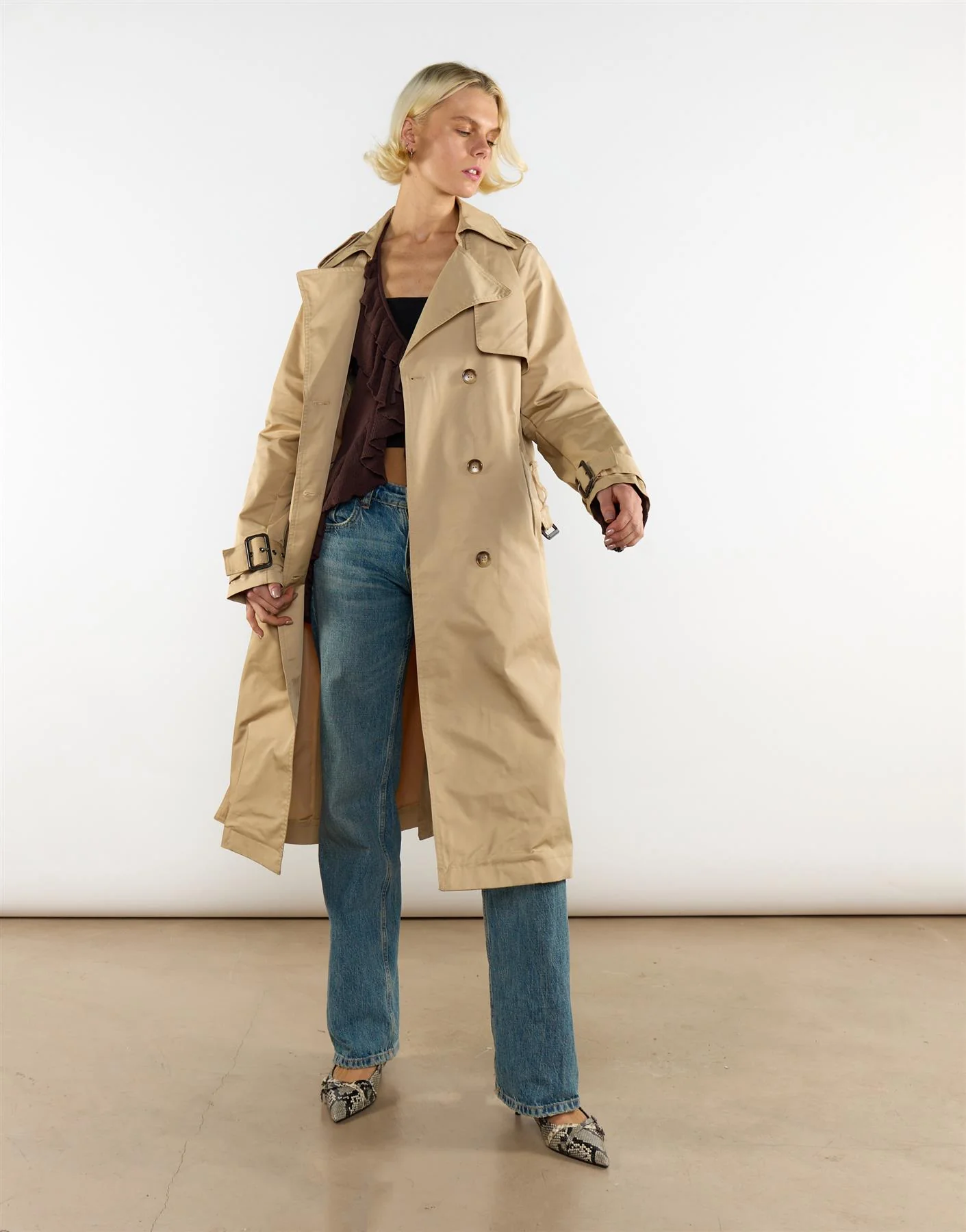 Trench Cammello Con Cintura - Glamorous