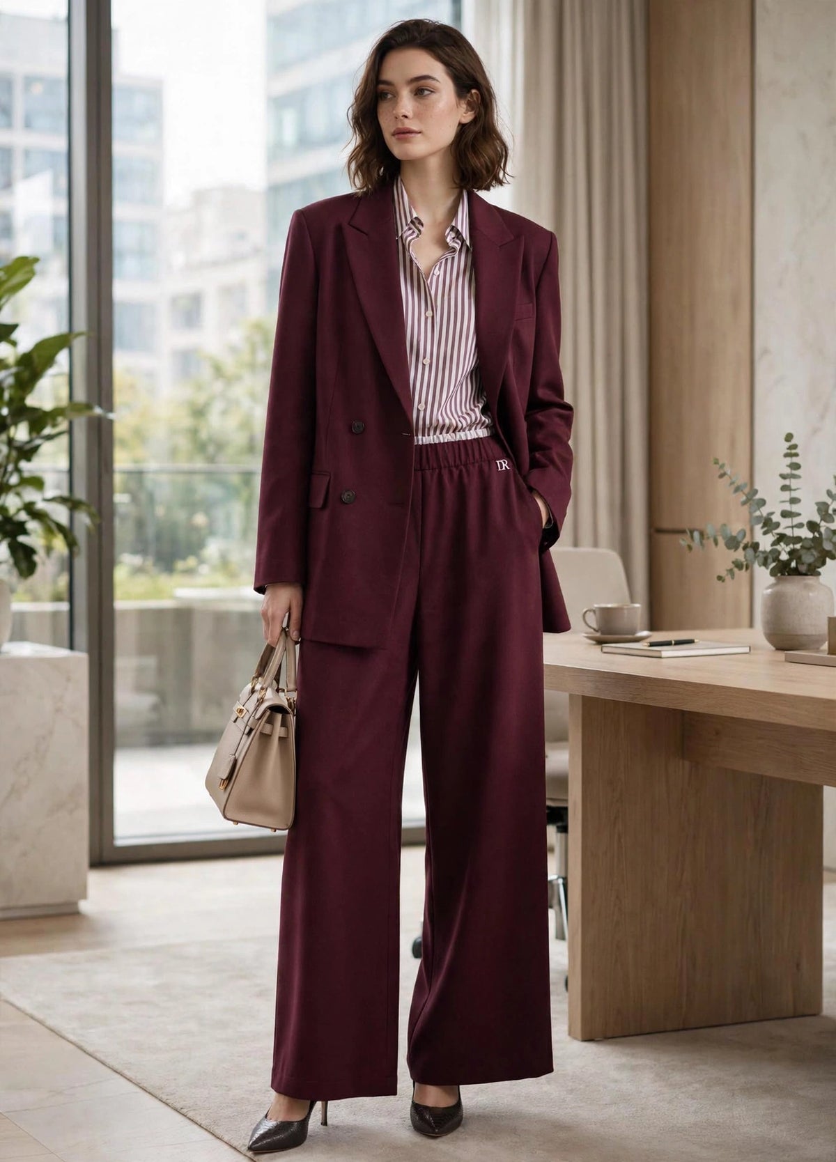 PANTALONI LUNGHI COLORE ROSSO VINO
