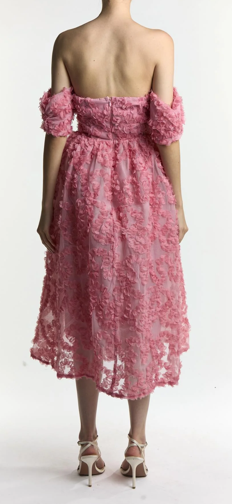 Abito midi Amelia con scollo Bardot