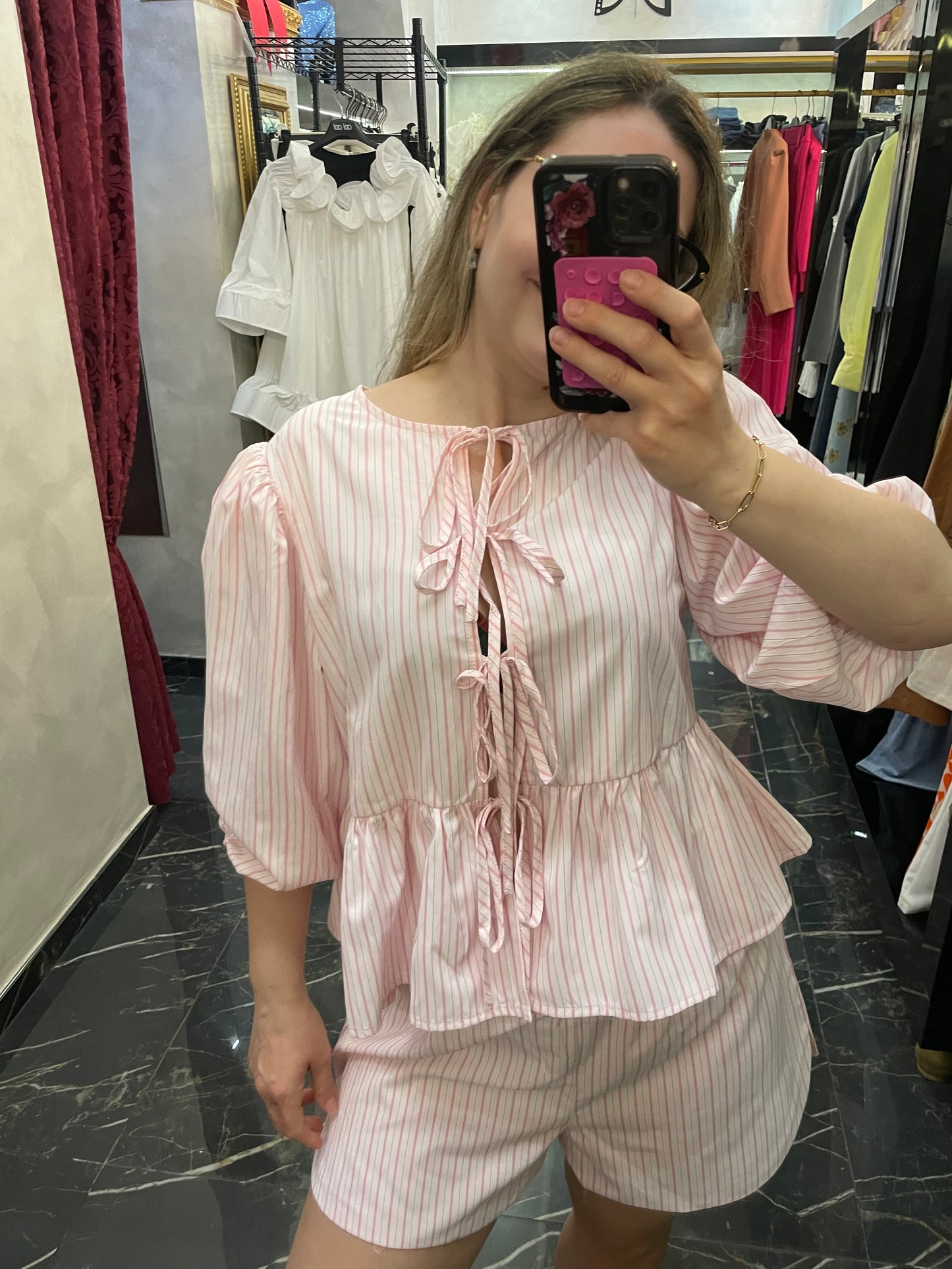 Bermuda Righe Rosa - Glamorous