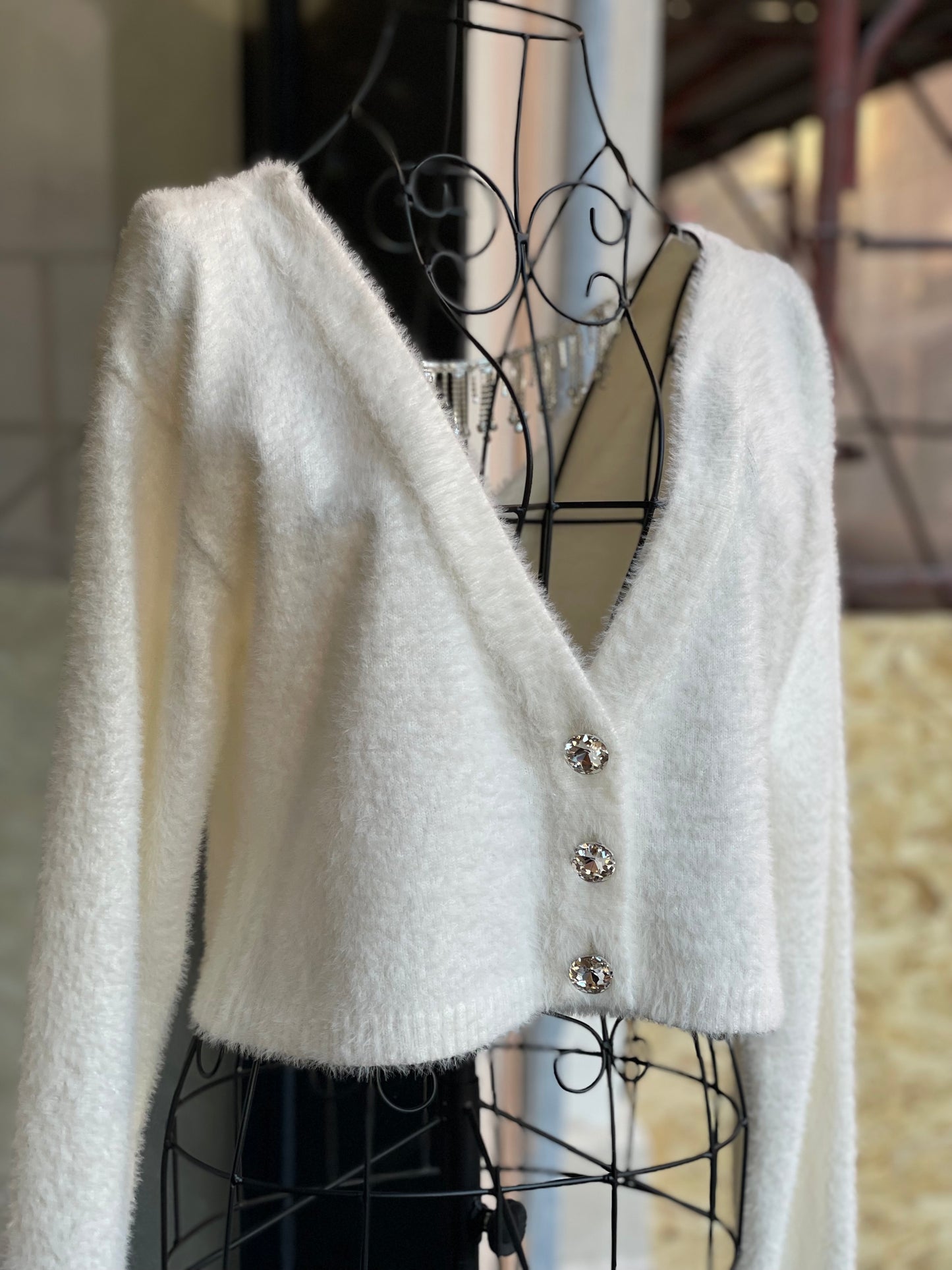 Cardigan Bianco in maglia