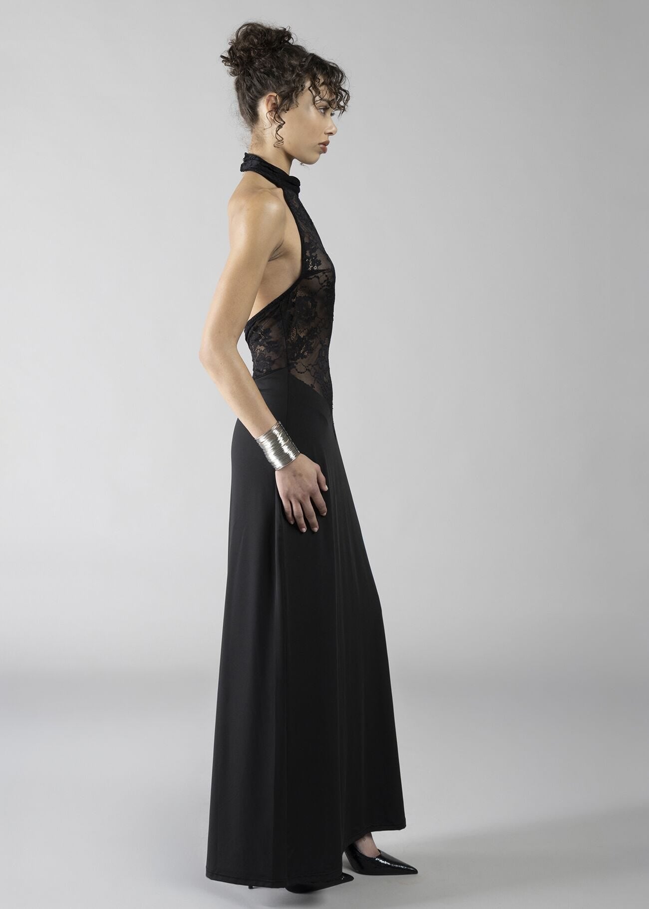 ABITO LUNGO CON TOP IN PIZZO