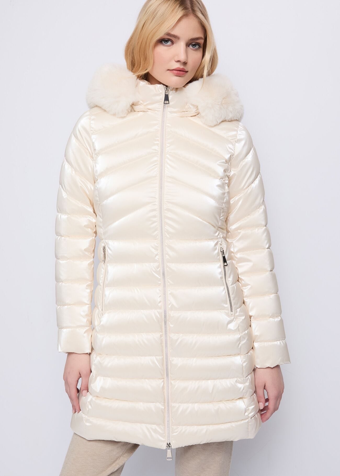 Piumino bianco trapuntato