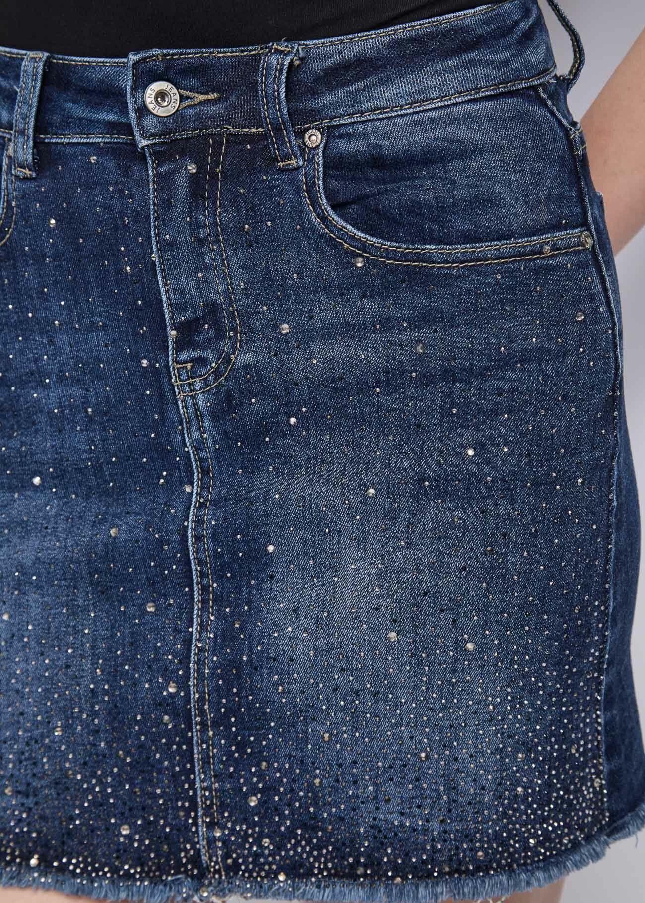 Gonna in Denim con strass